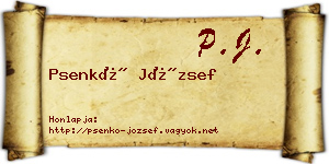 Psenkó József névjegykártya